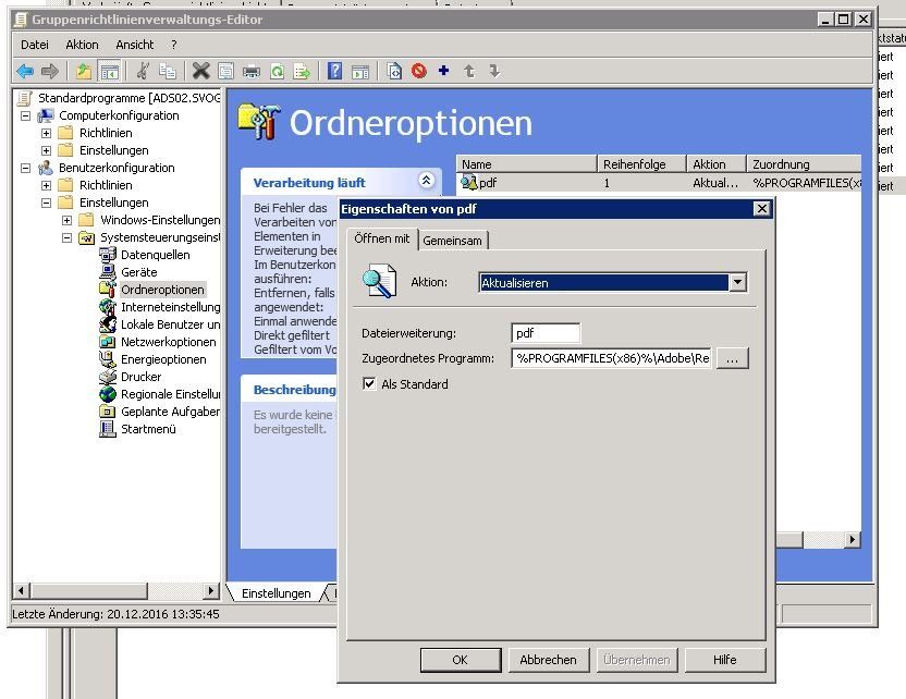 Standardprogramm Adobe Reader Per GPO Greift Nicht Administrator