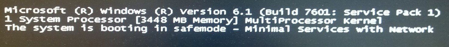 system booted in safe-modus