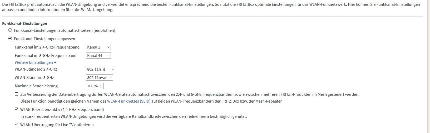 einstellungen fritzbox