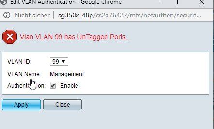 auth for vlan 99