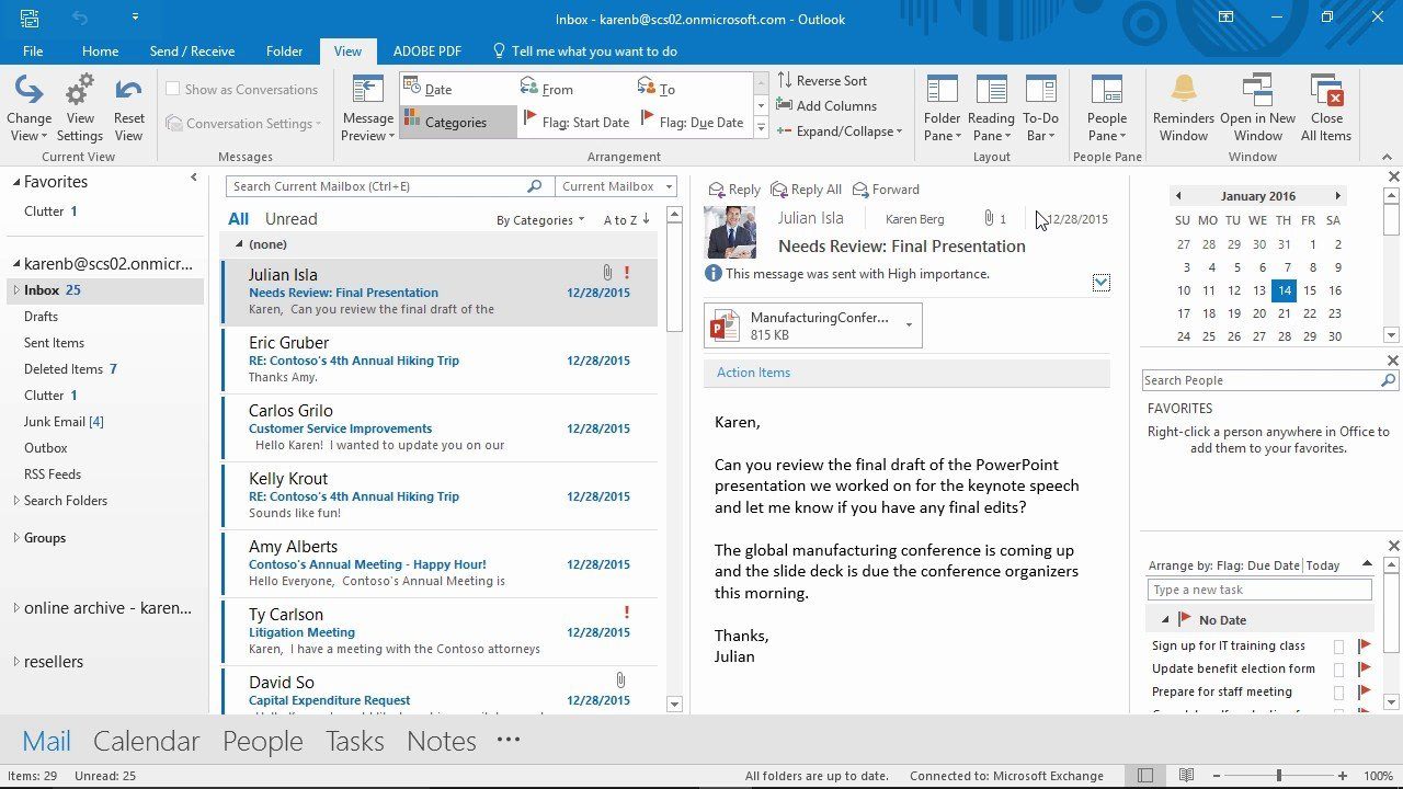 How To Change Email List View In Outlook