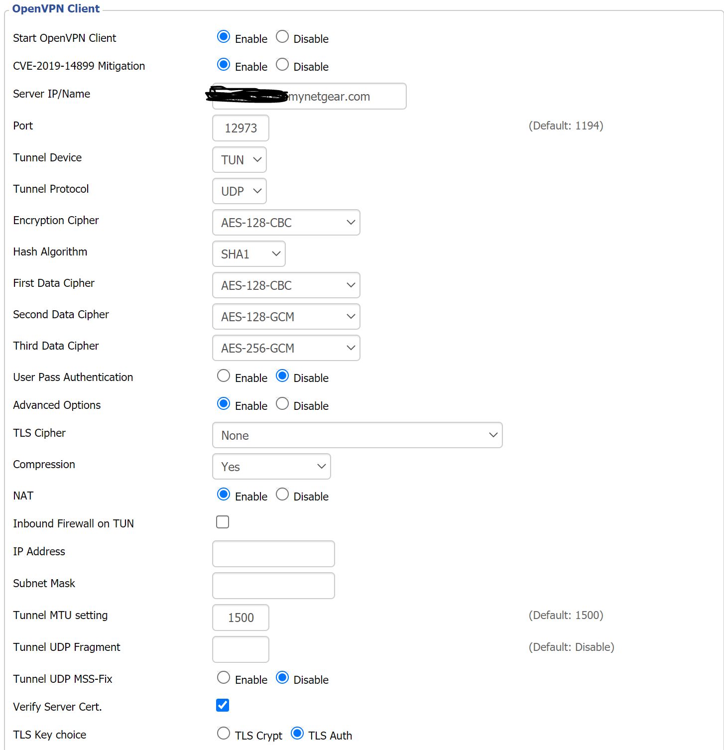 vpn client config