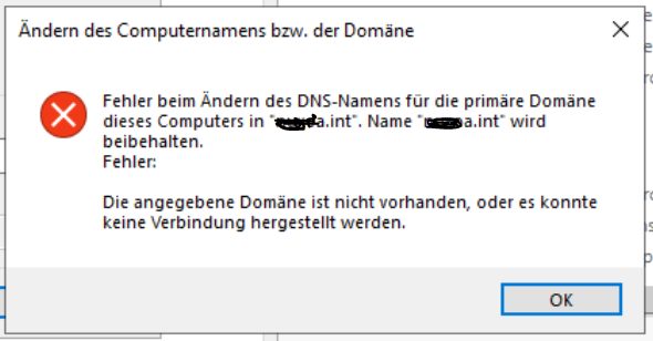 domainjoin error