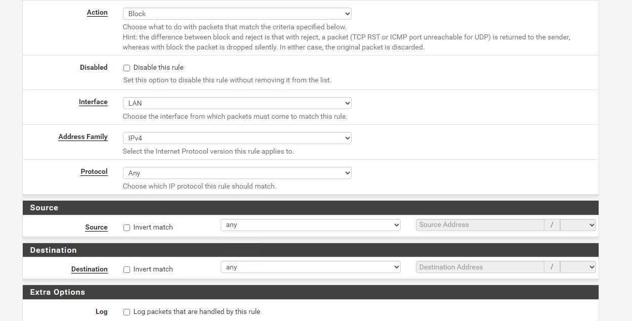 pfsense block