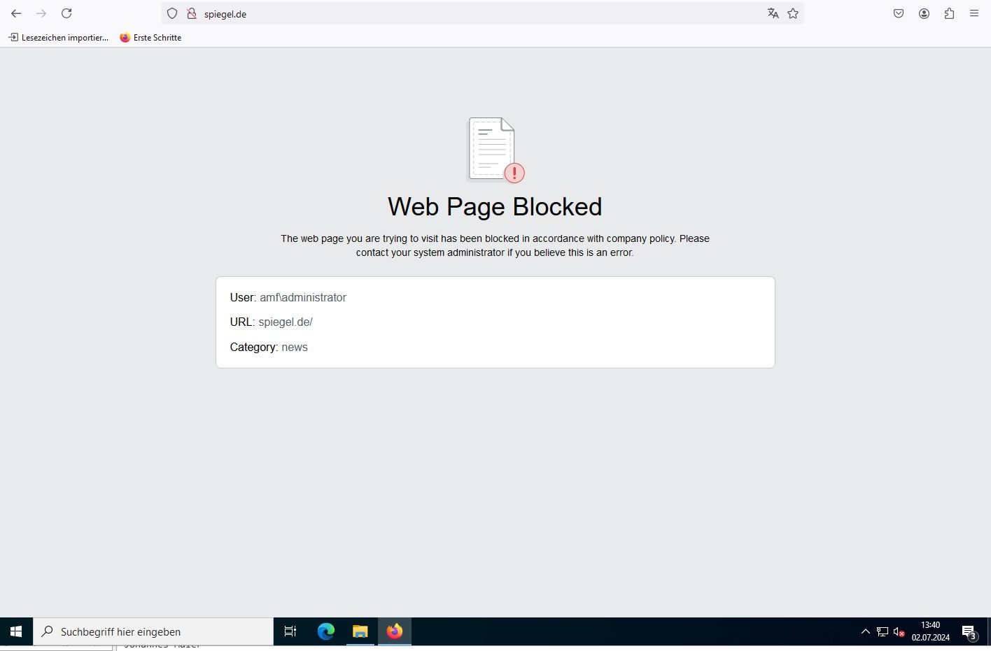 web page blocked rdsh08