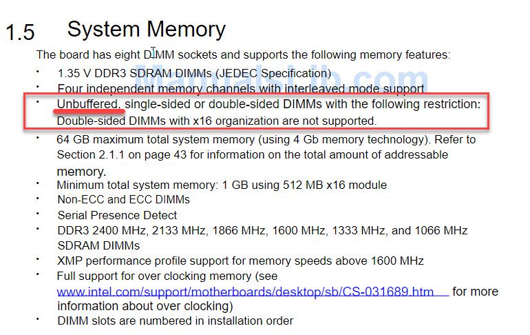 dx79sr - ram unbuffered