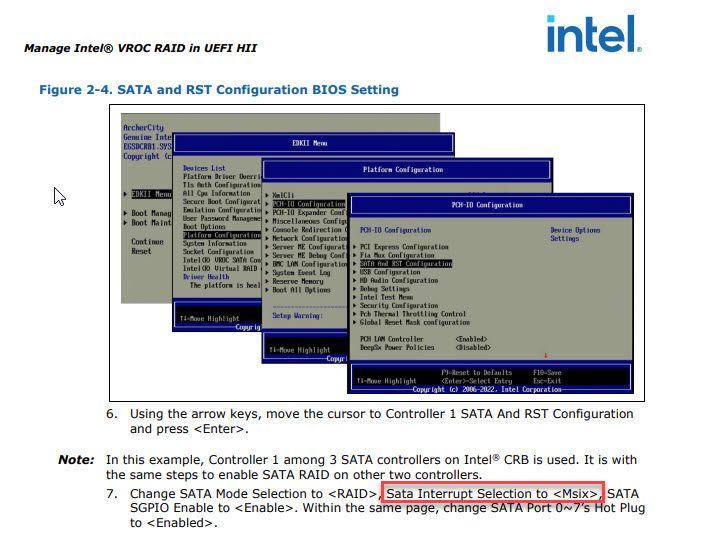 intel vroc msi-x linux