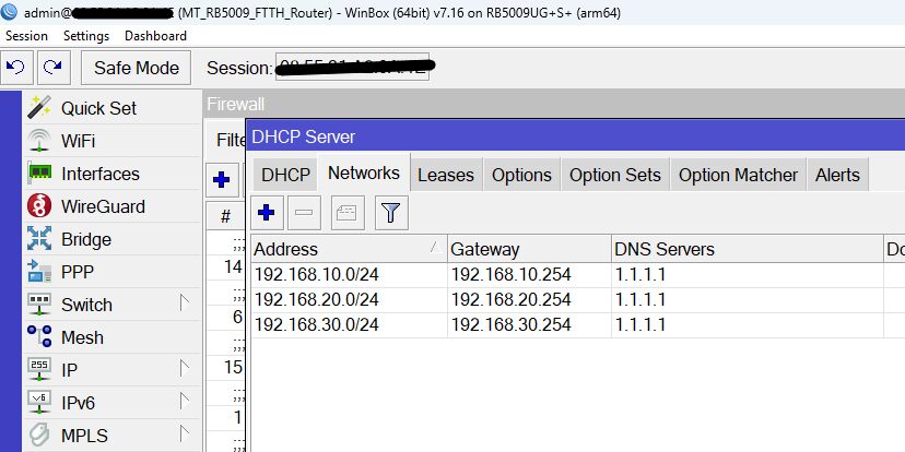 rb5009ftth dhcp