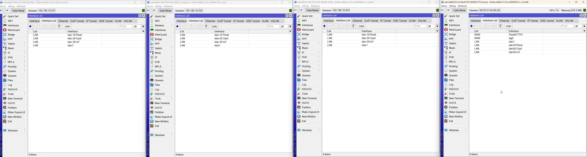 interface list