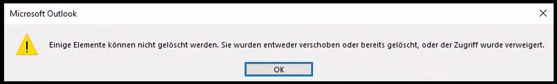 outlook fehlermeldung