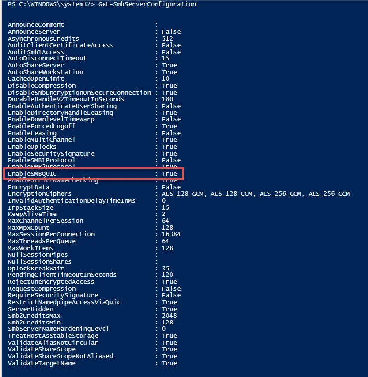 microsoft - real - smb over quic - default enabled