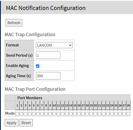 mac notificatiob configuration