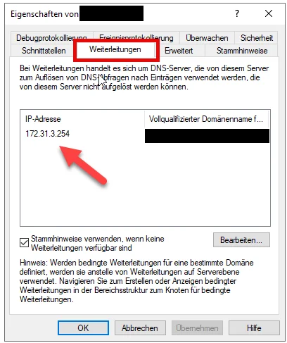 dns server - weiterleitungen