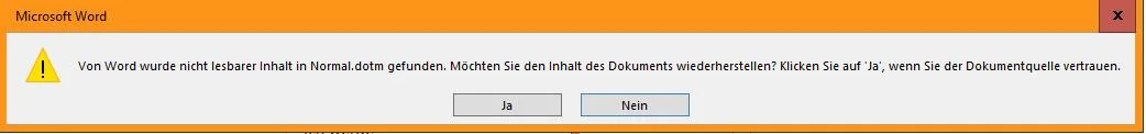 word - nicht lesbarer inhalt gefunden