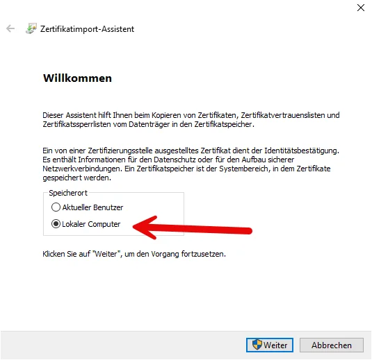 exchange pfx installieren 02