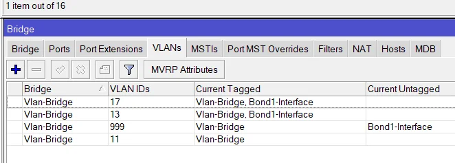 bridge vlan's