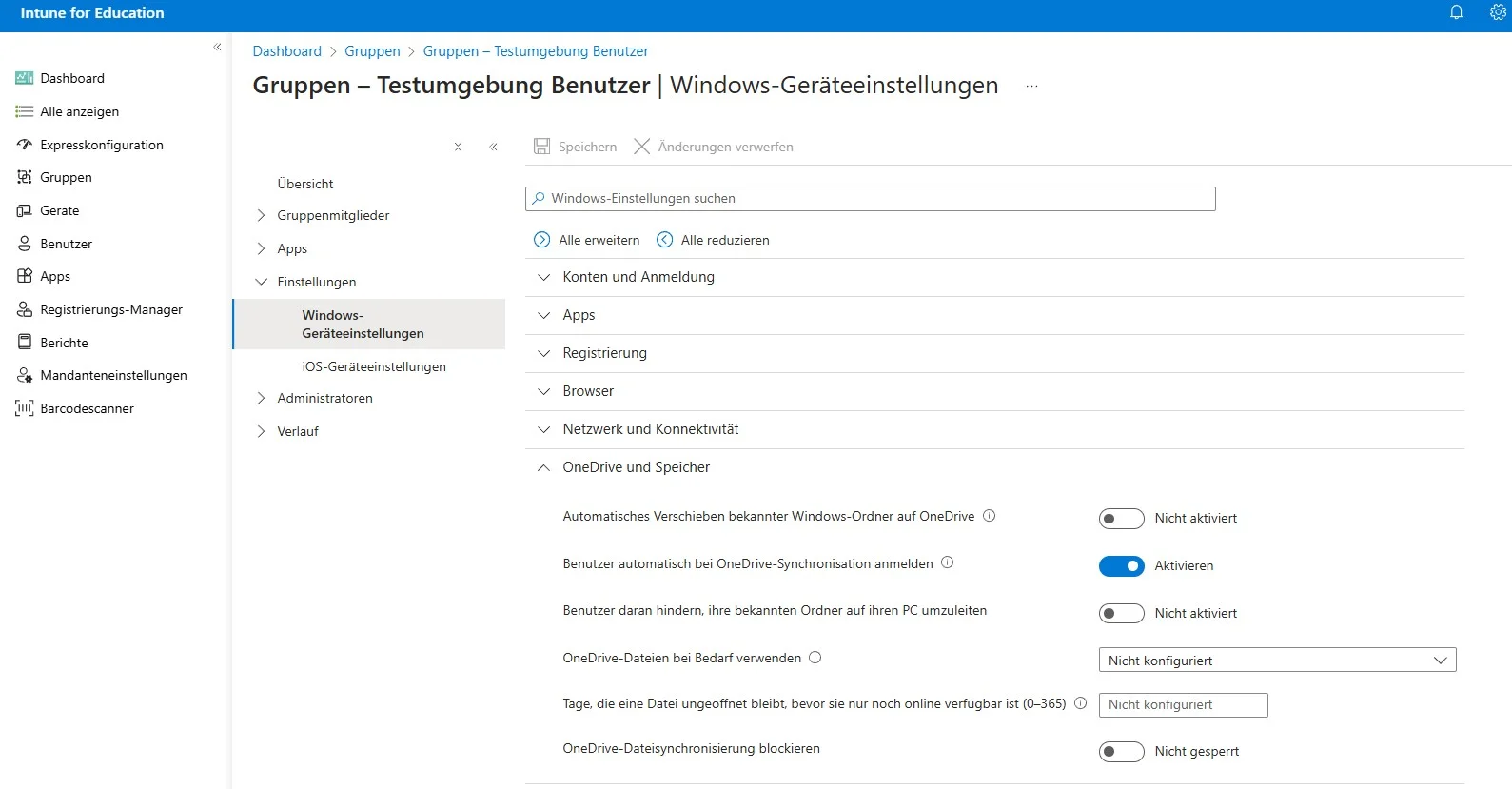 screenshot intune for education