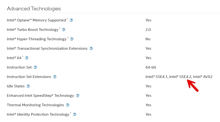 i5-7000 - sse4.2