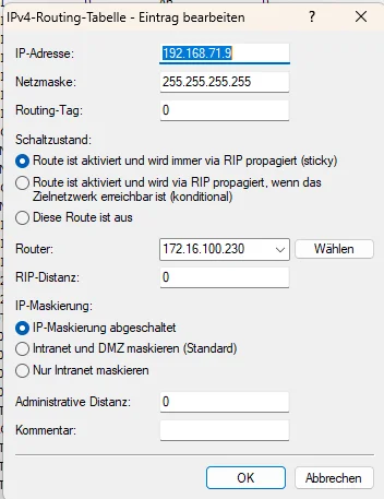 route von maske zu pi